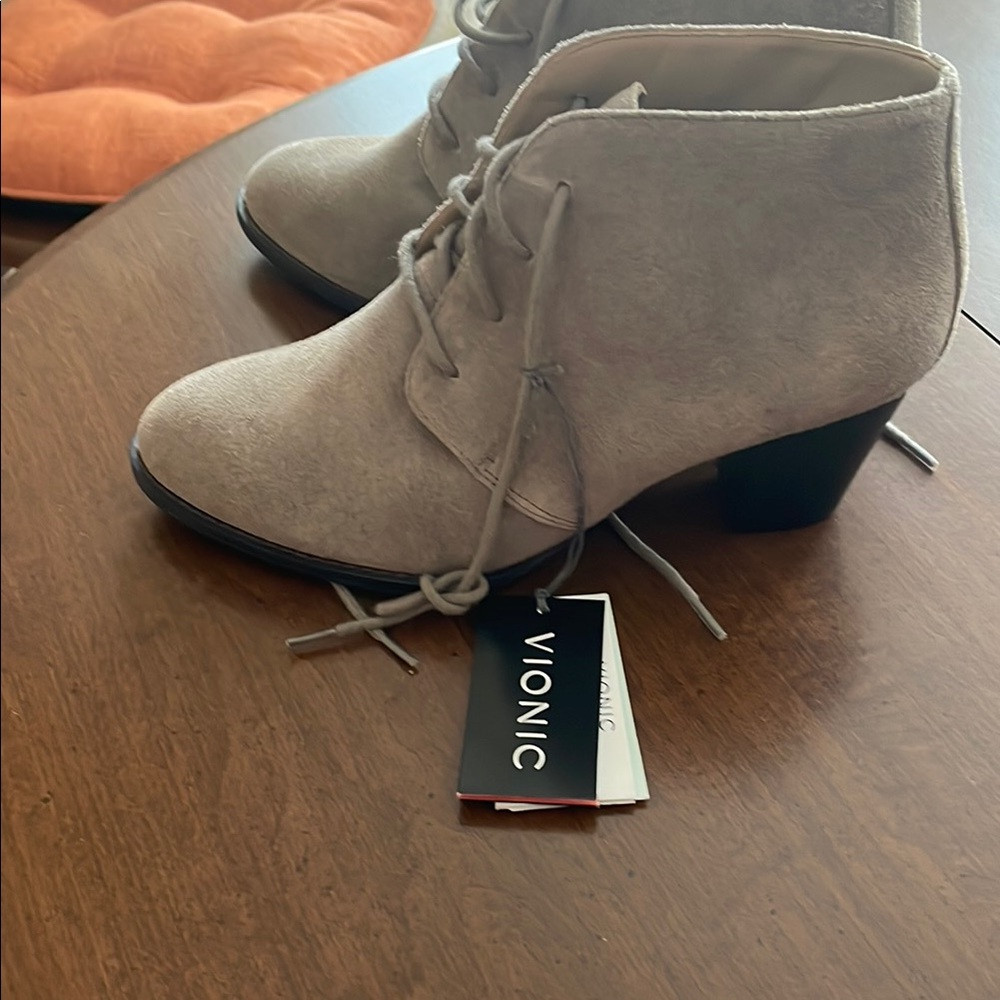 Vionic Tan Suede Ankle Boots